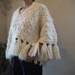 【kiira】Handmade fringe knit・Handmade cable knit・Corduroy tuck pants