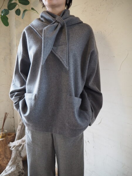 RIM.ARK】Lambs wool blend scarf tops・ Loop kersey over CTRutile
