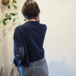 【ANTHOM】カシミヤ混 エルボーパッチニット・2wayリブTOPS【MARIED’OR】ワイドパンツ