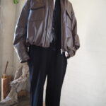 【 ETRÉ TOKYO 】ハイゲージニットオールインワン・ バルーンシルエットパディングブルゾン・レザーコードカラビナスクエアパース//