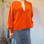 【Te’nuE】深Vニットプルオーバー【cafune】デニムペンシルタイトスカート