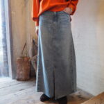 【Te’nuE】深Vニットプルオーバー【cafune】デニムペンシルタイトスカート