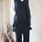 【Dignite collier】裾フレアージャケット・裾フレアーノースリーブジャケット・ウエストシャーリングパンツ