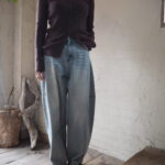 【 TenuE 】金ボタンジャケット・タックワイドパンツ・前後着用ボタンニット //