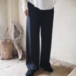 【 cafune 】シングルジャケット・ドルマンジョーゼットブラウス・ストレートイージーパンツ //