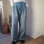 【 ETRÉ TOKYO 】オーガニックコットンUネックロンTee・デニムタックワイドパンツ