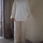 【 ETRÉ TOKYO 】ボートネックカフスロンTee・ダブルフェイスIラインスカート