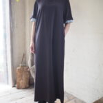 【RIM.ARK】MA-1 sleeve SH＆Textile hybrid PT・Polo design maxi OP