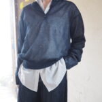 【ETRÉ TOKYO】シアーコットンシャツ/ヘンリーネックシアーニットプルオーバー