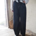 【ETRÉ TOKYO】リネンヘルシーニットプルオーバー【cafune】タックワイドdenim