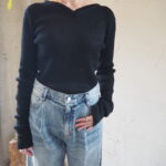 【ETRÉ TOKYO】リネンヘルシーニットプルオーバー【cafune】タックワイドdenim